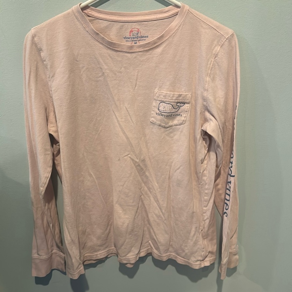 Vineyard Vines Breast Cancer Pink Ribbon Long Sleeve Shirt Size M